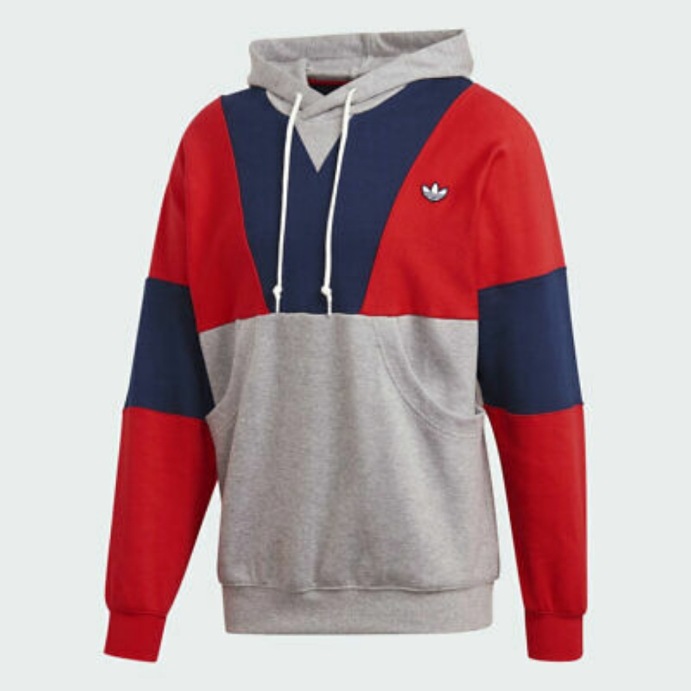 Adidas Originals Hoodie; Mens M; Red/Navy/Grey